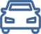 Blue illustration of the front of a car.
