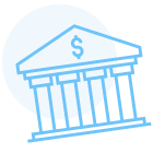 icon illustration of a bank building