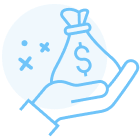 icon illustration of a bag of money